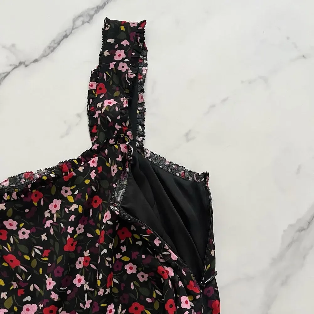 Kate Spade Ma Cherie Wide Leg Floral Jumpsuit Size 10 Preppy summer cherry print